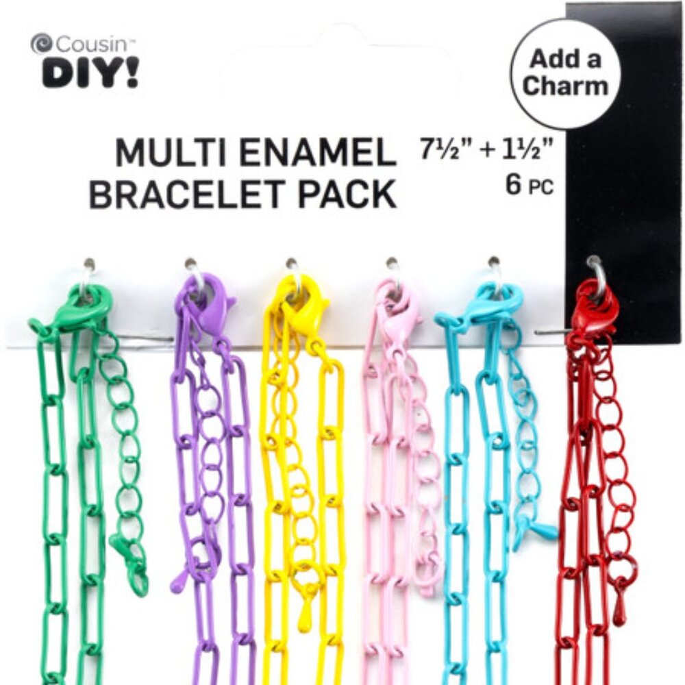 NWT Cousin DIY Multi Enamel Paperclip Bracelet 6 pack